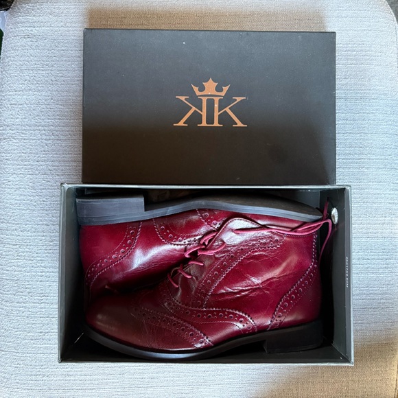 Kate Kanzer Red Brogue Ankle Boots - Picture 2 of 9